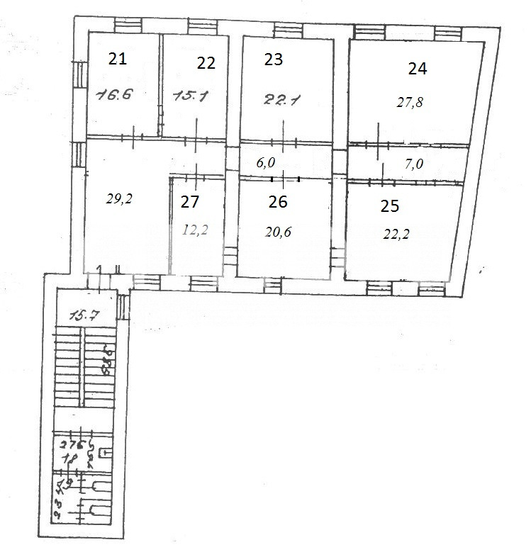 Планировка офиса 532 м², 1 этаж, БЦ «Фарватер»